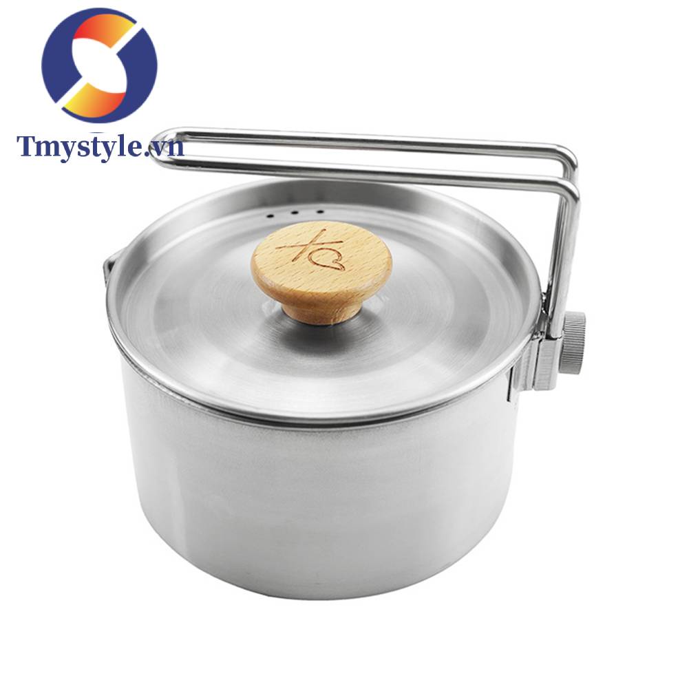 Ấm Đun Nước Bằng Thép Không Gỉ Tiện Lợi Khi Đi Cắm Trại