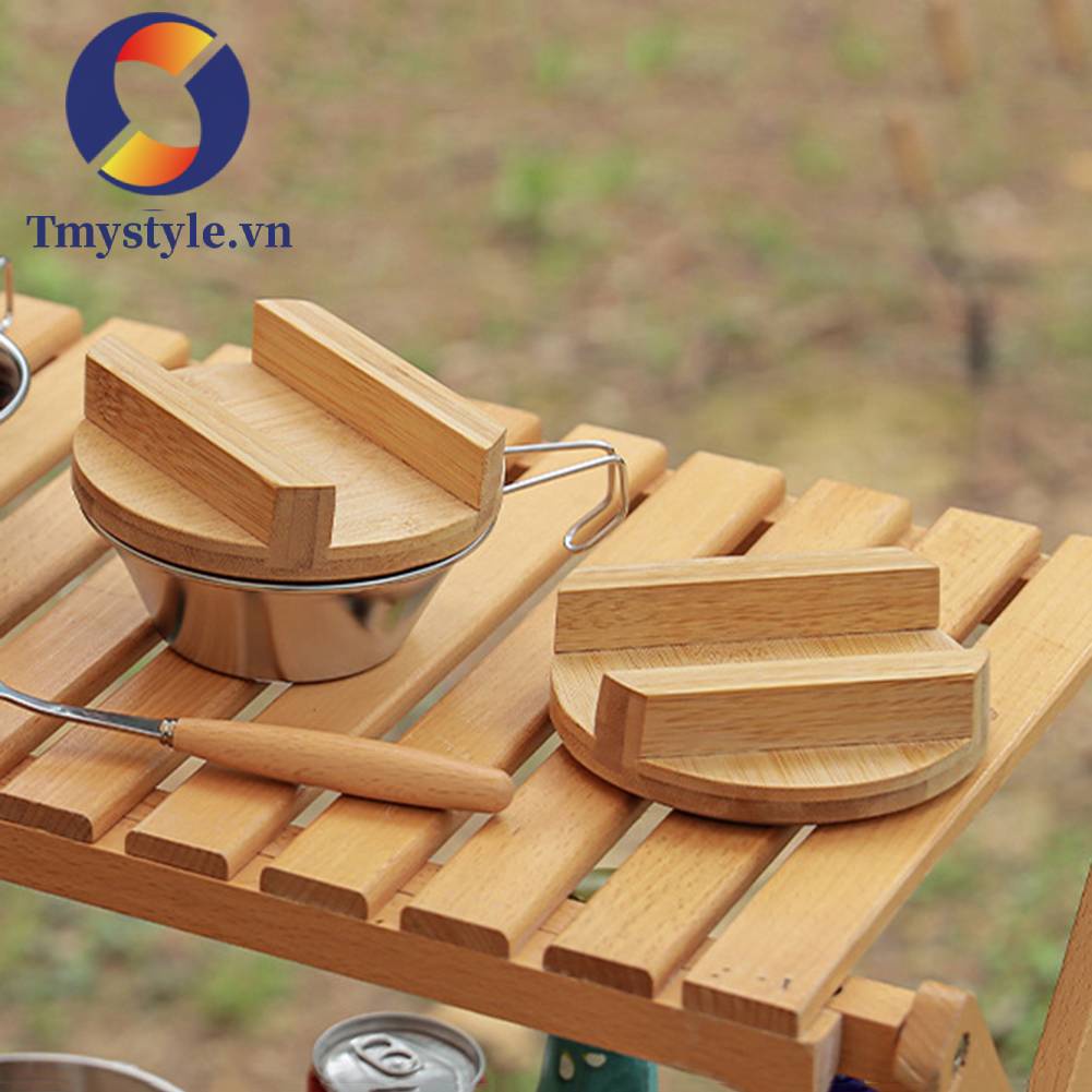 Vỏ Bọc Nồi Bằng Gỗ Tre Có Tay Cầm Tiện Dụng Mang Theo Dã Ngoại