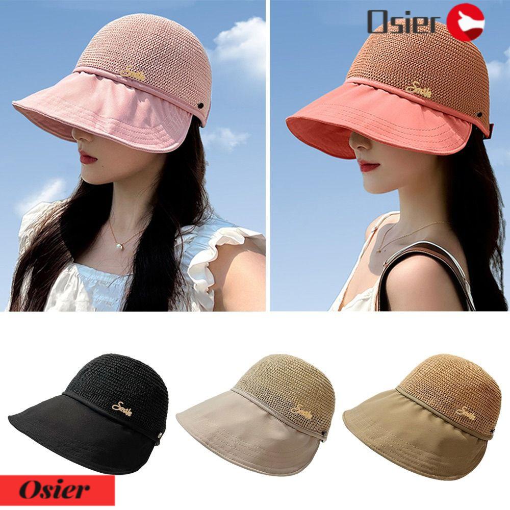 OSIER1 Nón Tai Bèo Rộng Vành Chống Tia UV Màu Sắc Đơn Giản Dành Cho Nữ