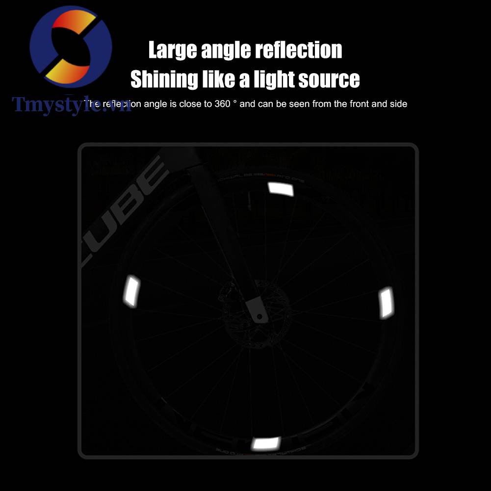 Bộ 12 Miếng Dán Phản Quang Trang Trí Bánh Xe Đạp