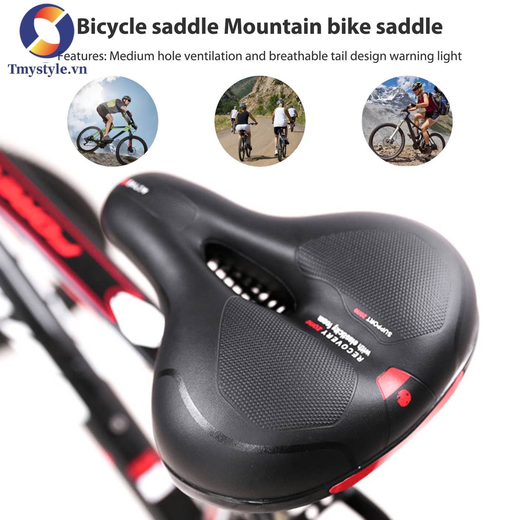 Yên Xe Đạp Leo Núi Bằng Da PU Thiết Kế Đục Lỗ Thông Dụng