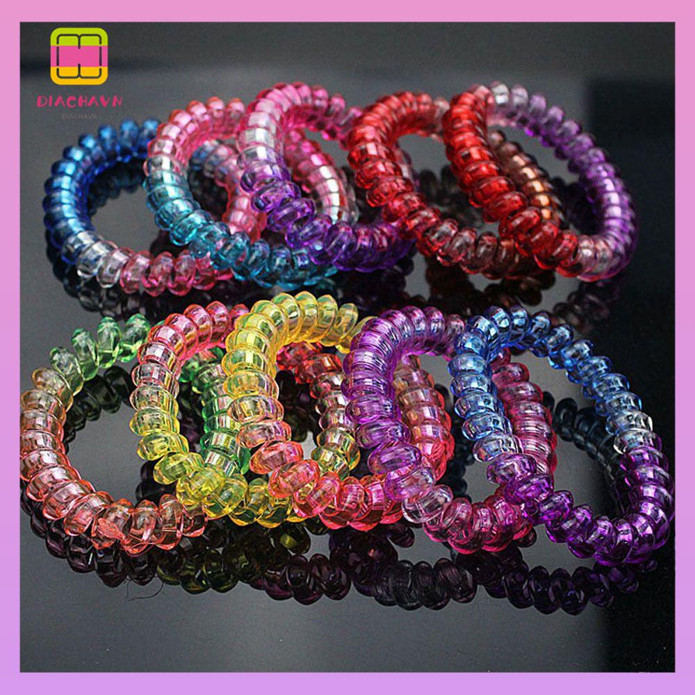 DIACHAVN Set 10 Dây Điện Thoại Cao Su Màu Sắc Ngẫu Nhiên Dành Cho Nữ