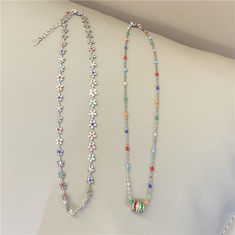 Vòng cổ Chuỗi Hạt Nhiều Màu Phong Cách Retro