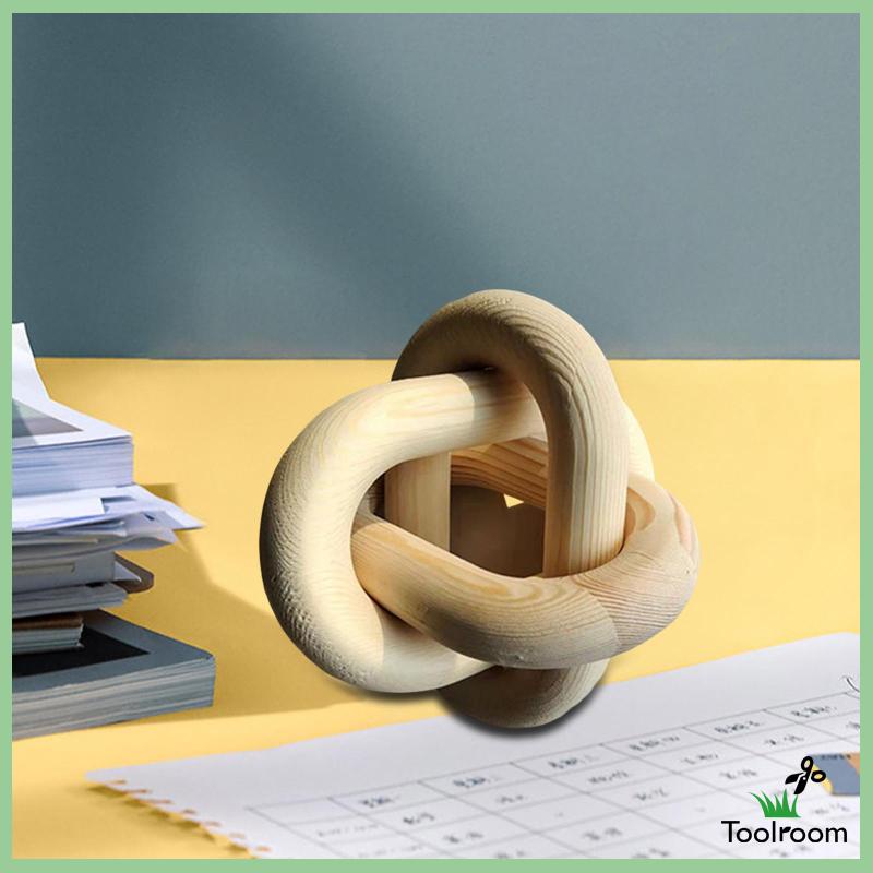 Chuỗi 3 Mắt Xích Thắt Nút Bằng Gỗ Chạm Khắc Trang Trí Kệ