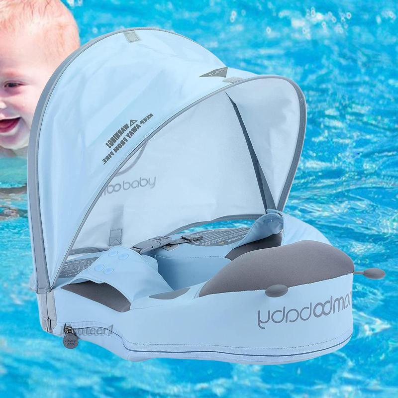 Phao Bơi Màu Trơn Mềm Mại Có Mái Hiên Cho Bé Trai