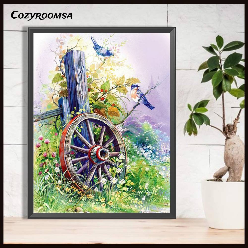 Tranh Đính Đá Kim Cương Toàn Bộ 5D DIY Hình Vẽ Cây Cối