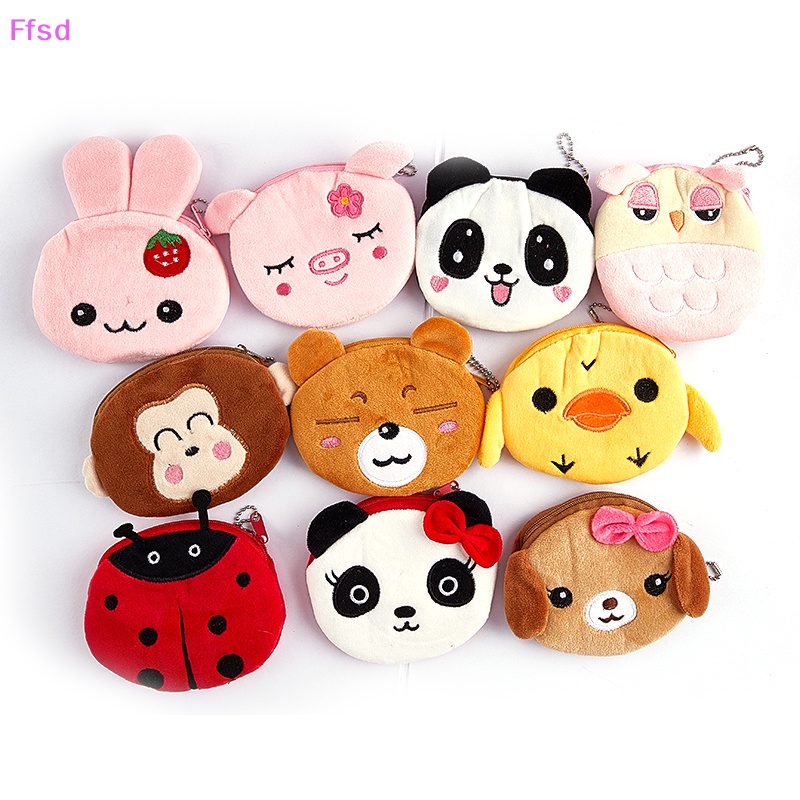 {Ffsd} Ví Đựng Tiền Xu / Chìa Khóa Hình Động Vật Hoạt Hình Dễ Thương Có Khóa Kéo Cho Nữ * Hàng