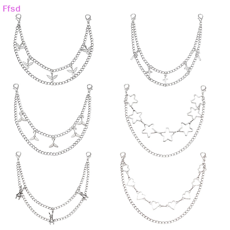 {Ffsd} Dây Xích Kim Loại Nhiều Lớp Mặt Hình Thỏ Ngôi Sao Năm Cánh Phụ Kiện Túi Xách Đeo Vai DIY Bán Chạy *