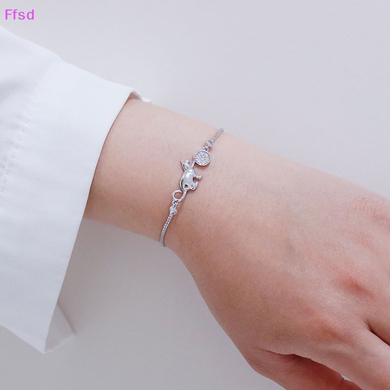 {Ffsd} Vòng Tay Đính Đá Zircon Hình Mèo Đơn Giản Thời Thượng Cho Nữ