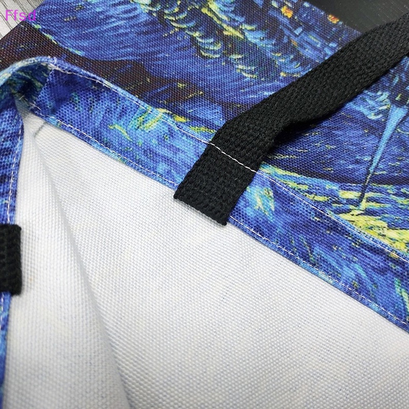 {Ffsd} Túi Tote Xách Tay Bằng Vải Canvas Dung Tích Lớn Họa Tiết Bầu Trời Sao Dầu Paing Quà Tặng *