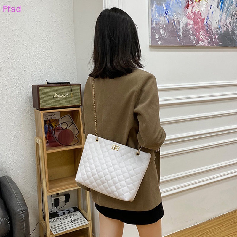 Túi Đeo Chéo Vai Bằng Da Cỡ Lớn Họa Tiết Kim Cương Cho Nữ