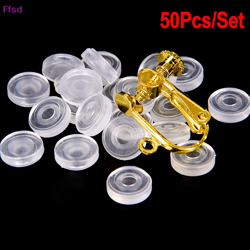 Set 50 Miếng Đệm Kẹp Bông Tai Chống Đau Bằng Silicone DIY