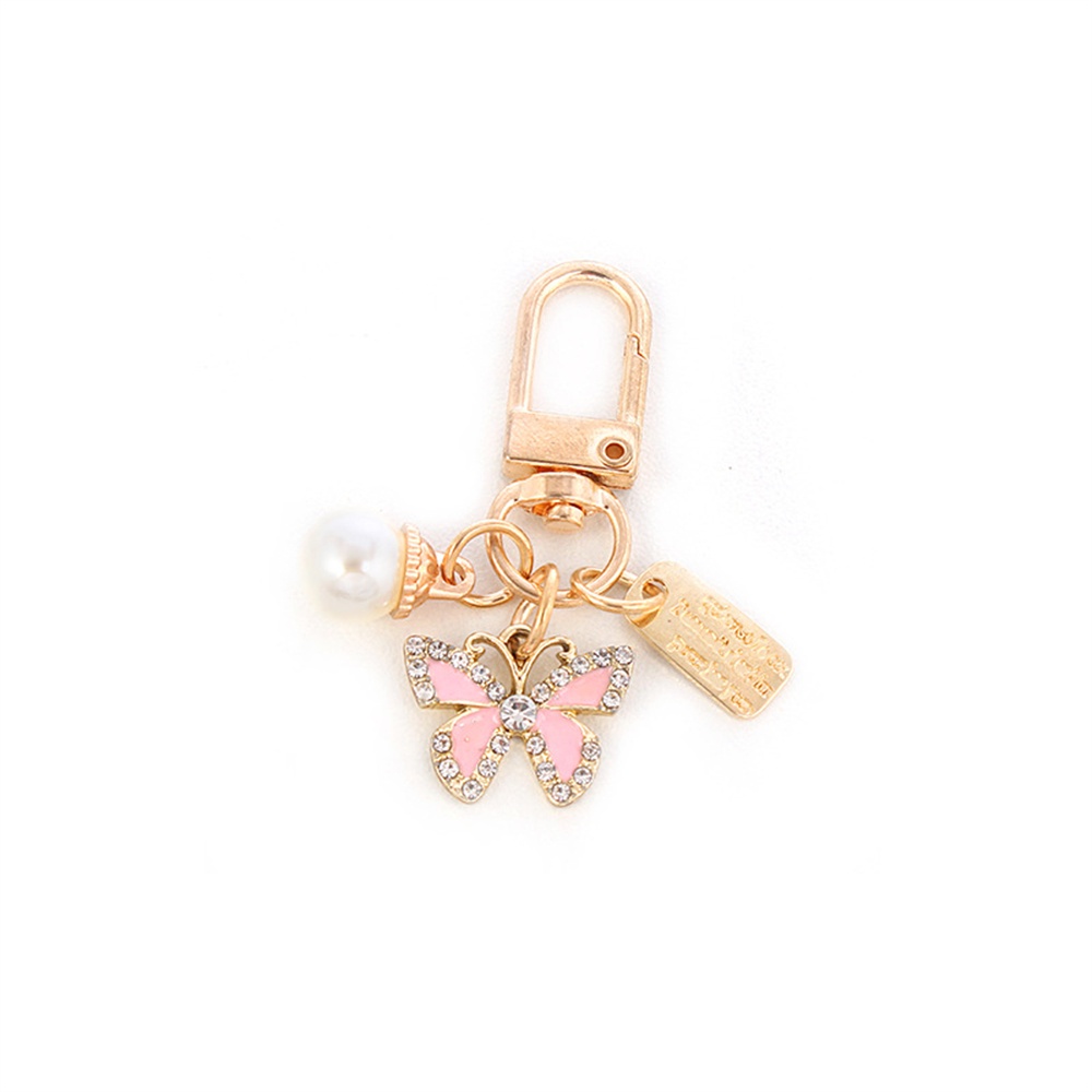 Móc Khóa Hình Bươm Bướm Đính Ngọc Trai Thời Trang