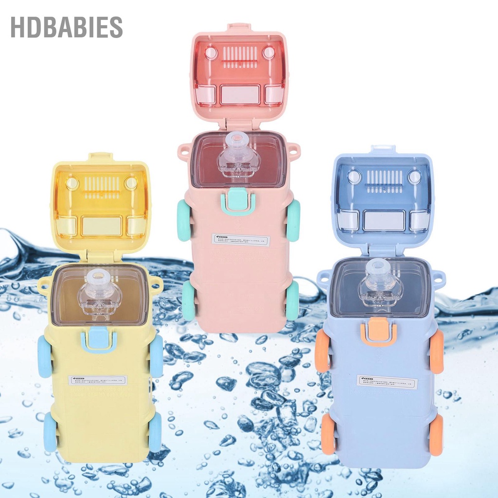 [Nóng Bán] Bình Nước Nhựa Màu Sắc, Tuyến Tính Cốc Nhựa, Bình Nước Hình Xe Buýt Chống Rò Rỉ 360° Có Thể Tháo Rời Dễ Dàng Làm Sạch Cốc Di Động Thương Cho Gia Đình  Trường Học Ngoài Trời HDbabies