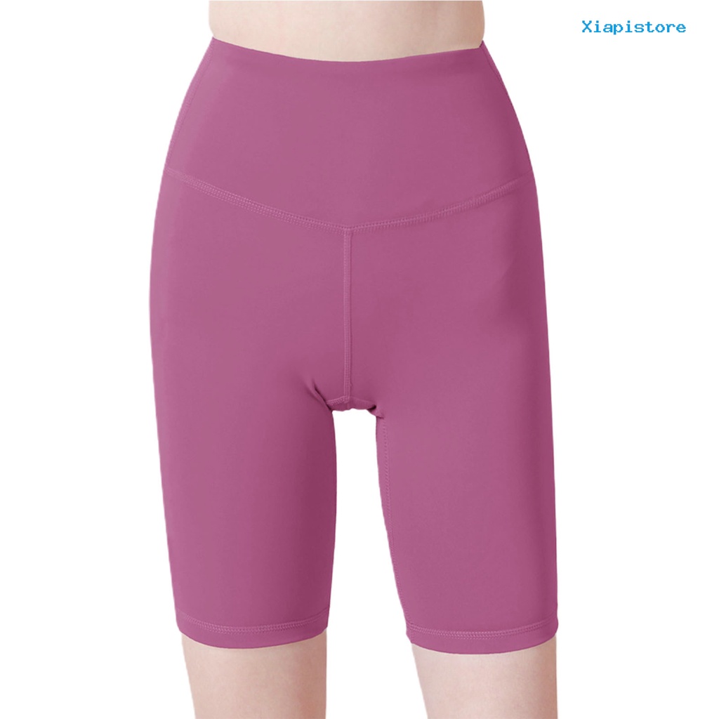 Quần Short Tập Yoga Lưng Cao Màu Trơn Co Giãn Tốt Thời Trang Cho Nữ
