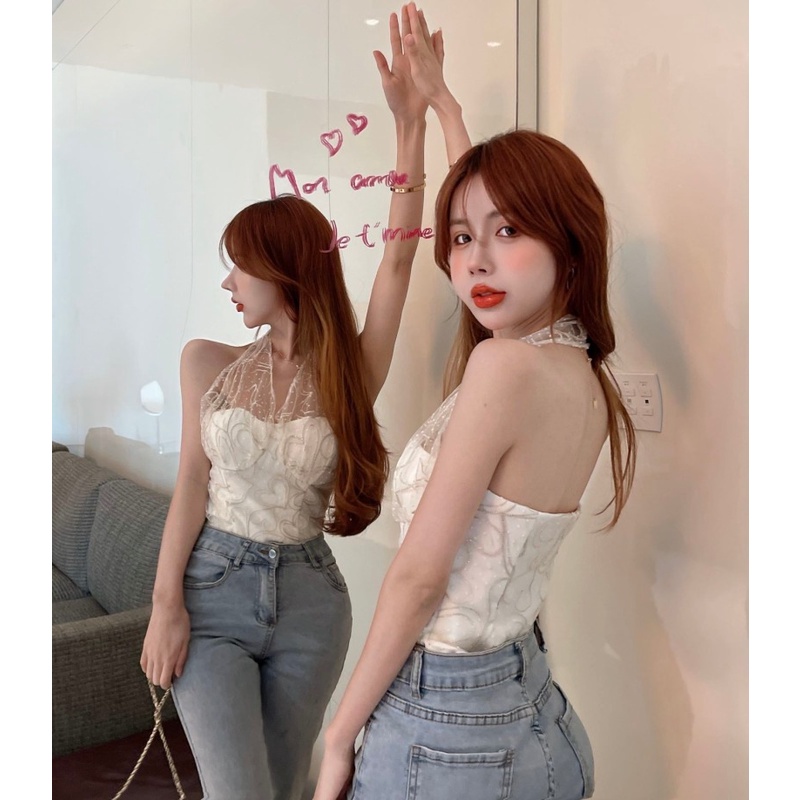 Áo Hai Dây Phối Ren Quyến Rũ Hợp Thời Trang Cho Nữ