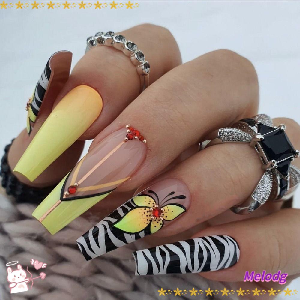 MELODG Bộ Móng Tay Giả Có Thể Tháo Rời