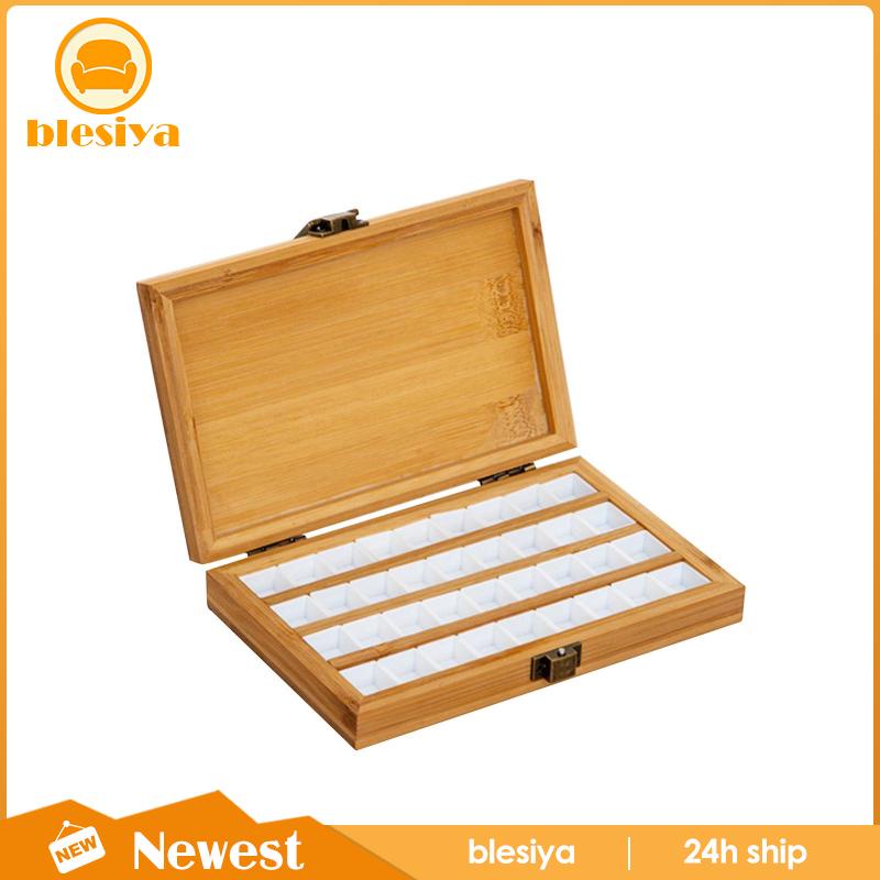 Khay Đựng Màu Vẽ Bằng Gỗ Tre Kèm Nắp Đậy Tiện Dụng