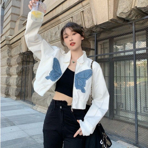 Áo Khoác Cardigan Tay Dài Dáng Rộng Lưng Cao Thời Trang Mùa Thu Cho Nữ