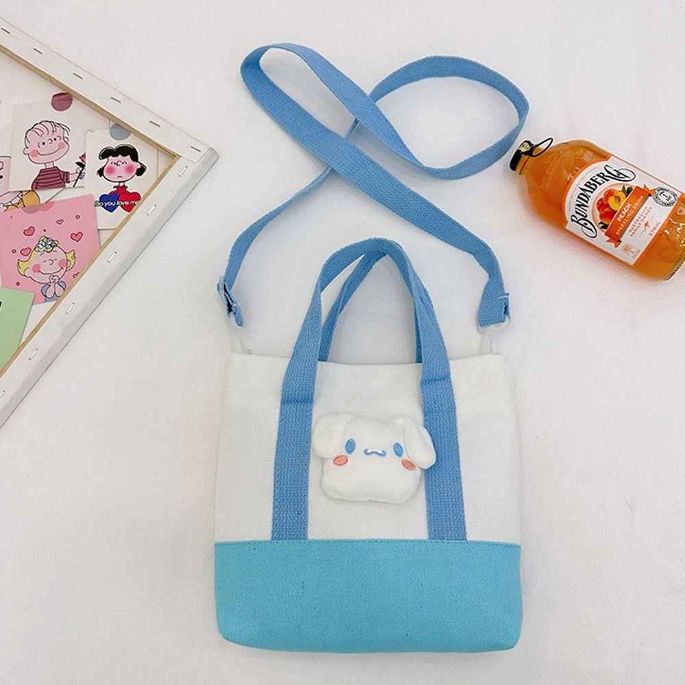 ANEMONE Túi Xách Canvas Sức Chứa Lớn Họa Tiết Hoạt Hình Kuromi Cho Nữ
