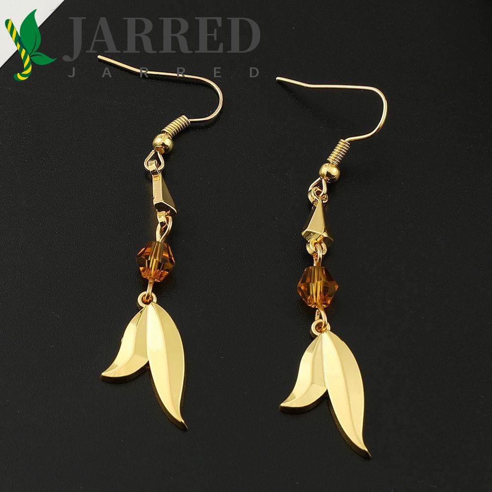 JARRED Bông Tai Dạng Vòng Hình Chiếc Lá Thời Trang Cho Nữ