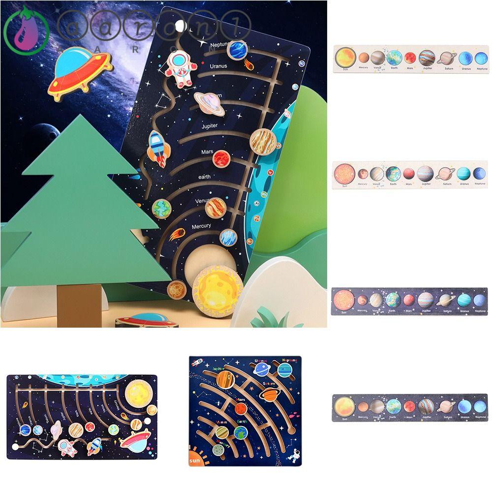 AARON1 Đồ chơi trẻ em Lắp Ráp Hệ Mặt Trời Thiên Văn Bằng Gỗ Đáng Yêu Cho Bé