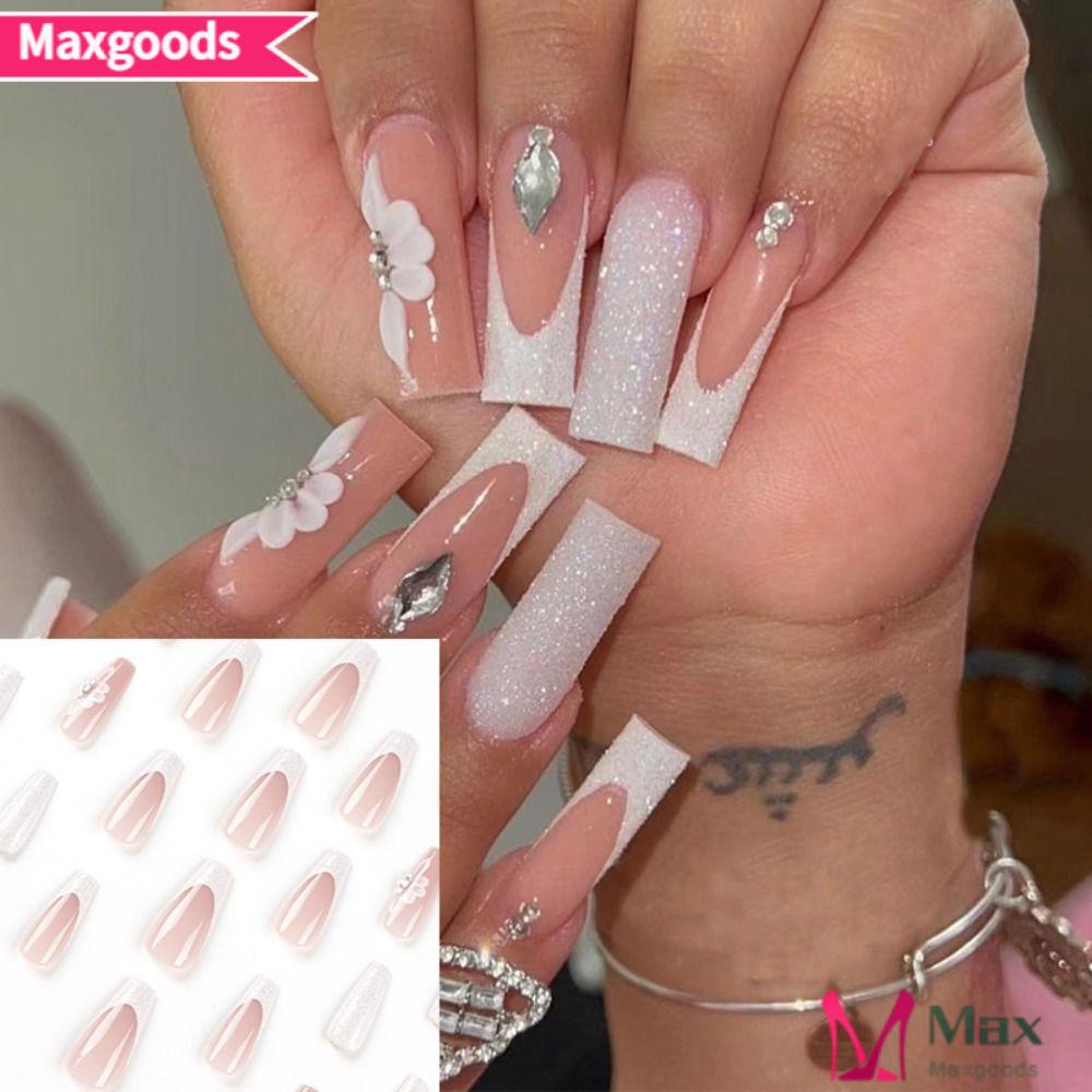 MAXG Bộ Móng Tay Giả Hình Hoa Xinh Xắn