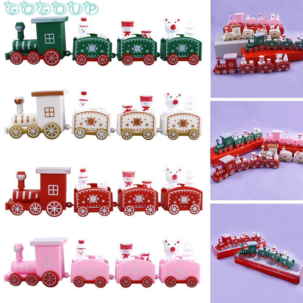 GOGOUP Đoàn Tàu Lửa Bằng Nhựa Trang Trí Giáng Sinh