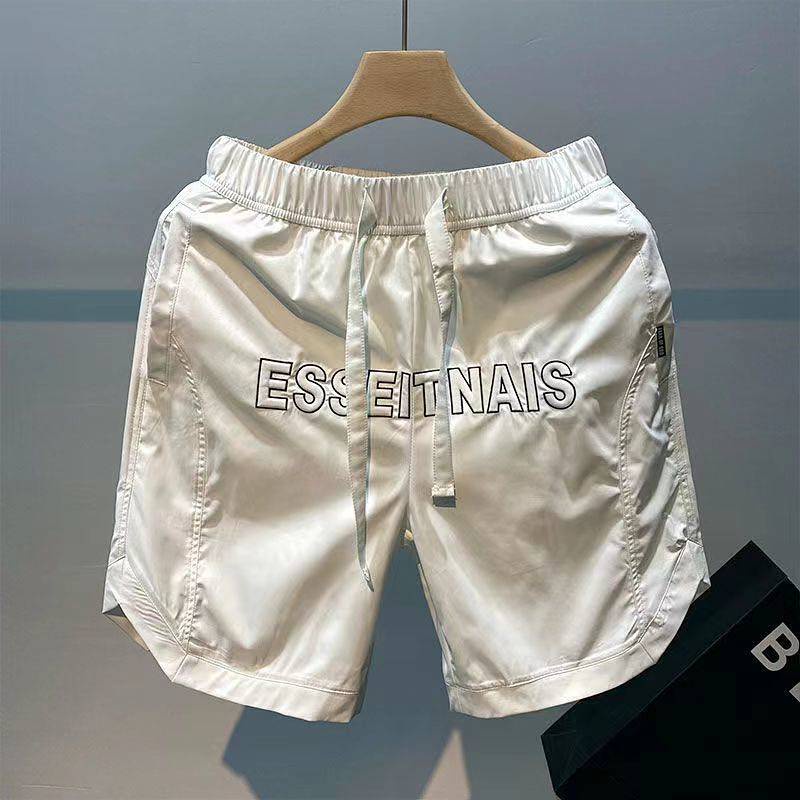Embroidered Quick-Drying Shorts Men's Fashion Brand Ins Popular Ice Silk 5-Quarter Pants American High Street Sports Summer Thin Pants WGBO