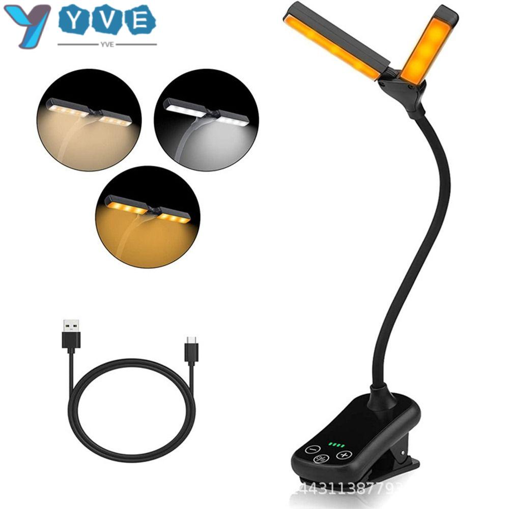 YVE Đèn Đọc Sách Bảo Vệ Mắt Hai Đầu Có Thể Sạc Lại