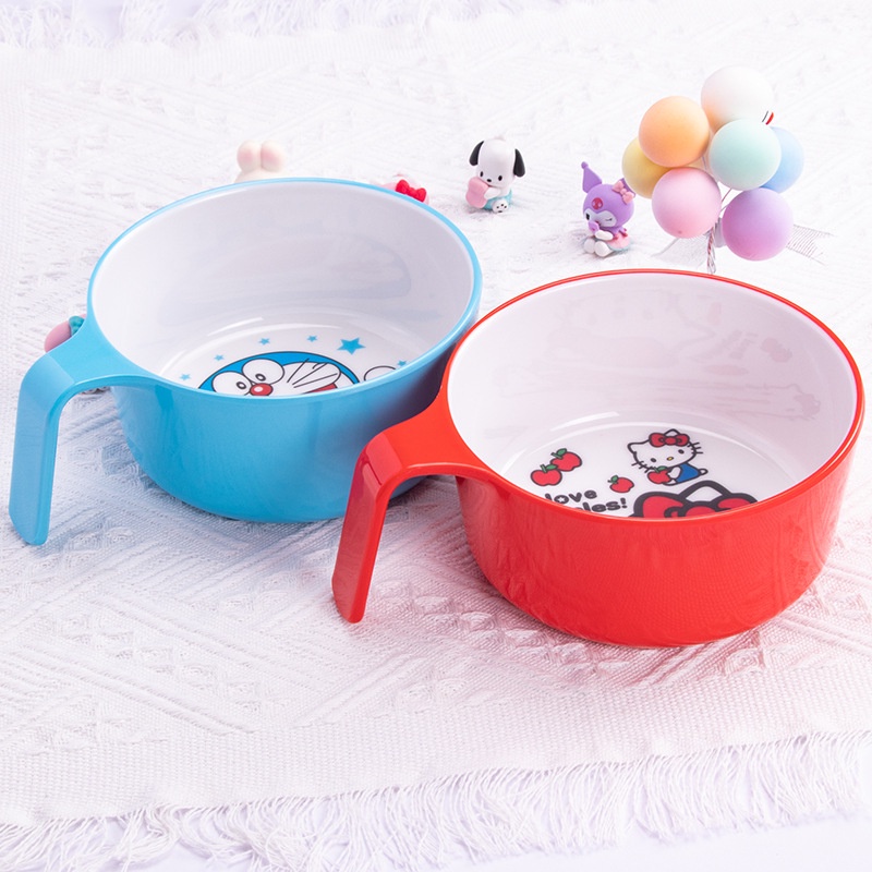 Tô melamine Có Tay Cầm Họa Tiết Hello Kitty Dễ Thương Cho Bé