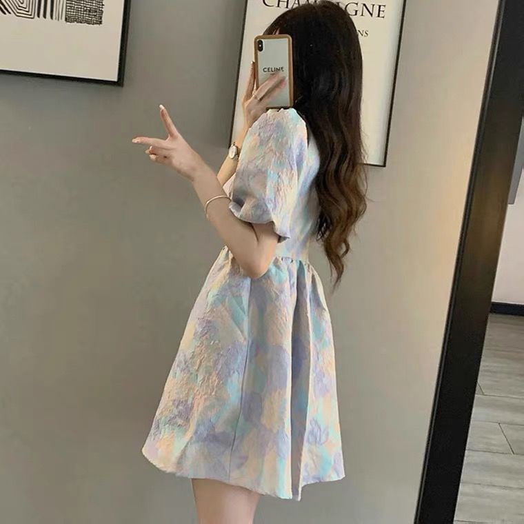 Đầm Tay Phồng In Họa Tiết Thời Trang Mùa Hè Mới Cho Nữ