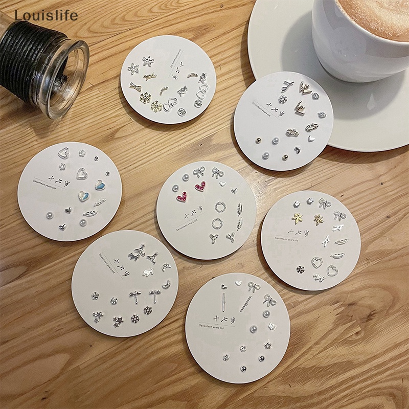 Set 7 Đôi Bông Tai Louislife Phong Cách Hàn Quốc Thời Trang Cho Nữ