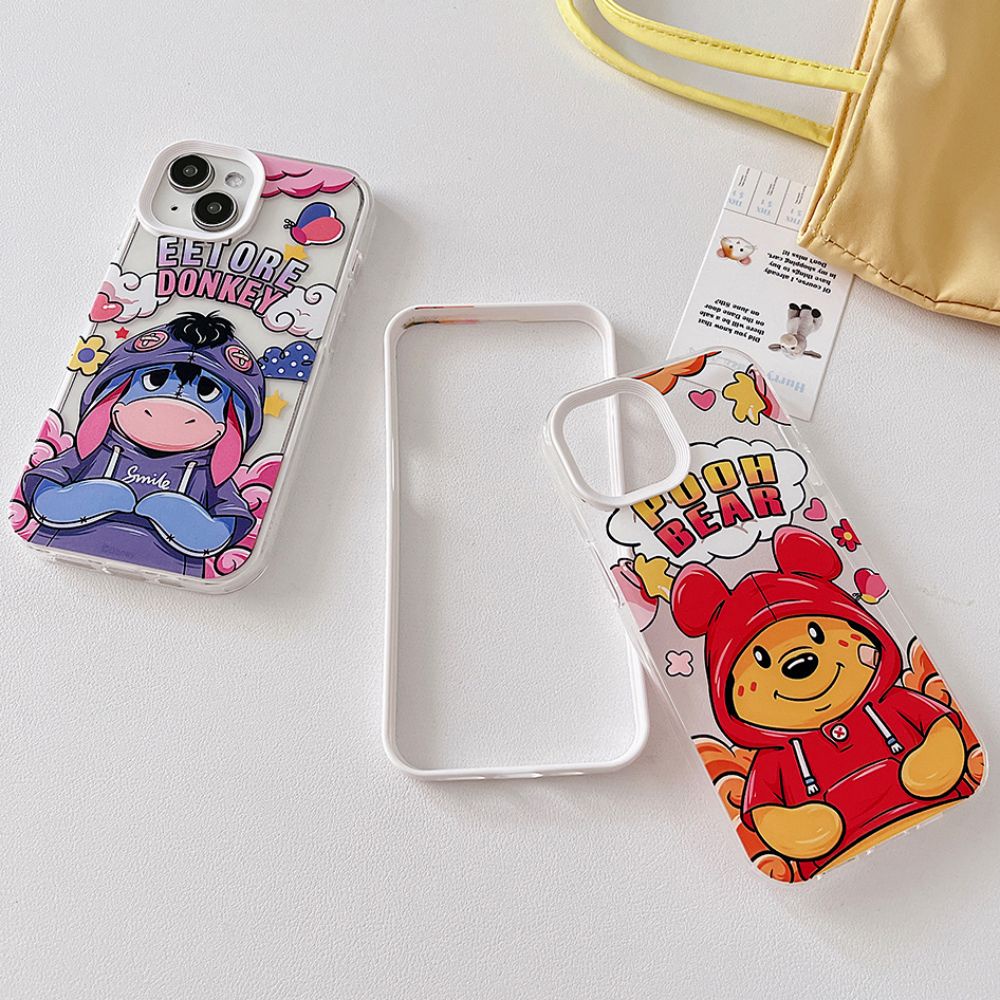 Ốp Điện Thoại TPU Mềm Chống Sốc In Hình Gấu Pooh Thời Trang 3 Trong 1 Cho iPhone 14 13 12 11 Pro Max X XR 8 7 Plus