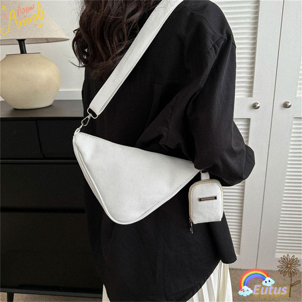 EUCA Túi Đeo Chéo Ngực Màu Trơn Mềm Mại Phong Cách Thể Thao Thời Trang