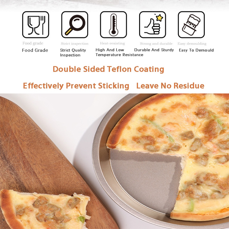 Khuôn Nướng Bánh pizza Chống Dính Hình Tròn Dày Dặn 6 / 7 / 8 / 9 / 10 inch