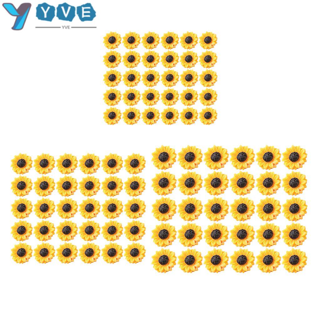 YVE Set 30 Mặt Trang Sức Hình Hoa Hướng Dương Bằng Nhựa Resin