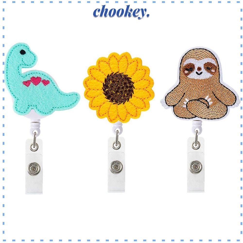 Set 3 Móc Khóa Treo Thẻ Id Bằng ABS Có Thể Thu Gọn Dùng Làm Quà Tặng Cho Y Tá / Văn