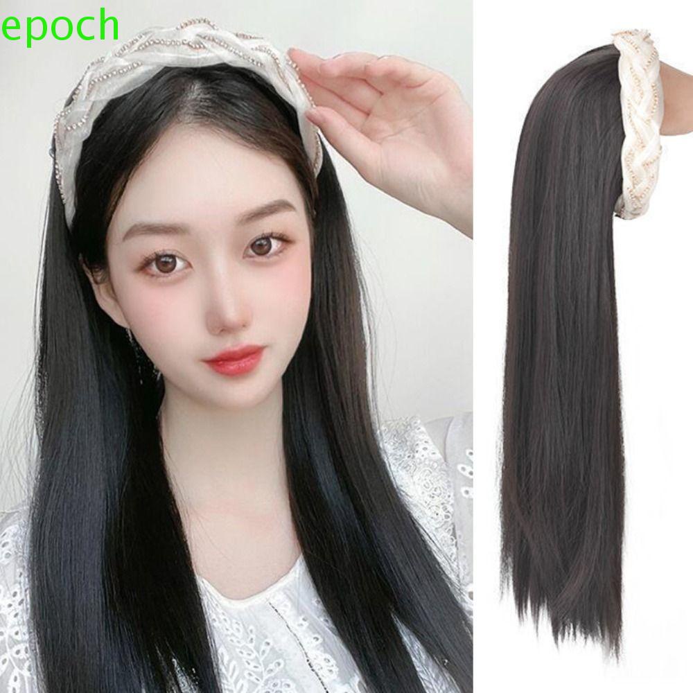 EPOCH Tóc Giả Nối Dài Bằng Sợi Tổng Hợp Màu Đen Dành Cho Nữ
