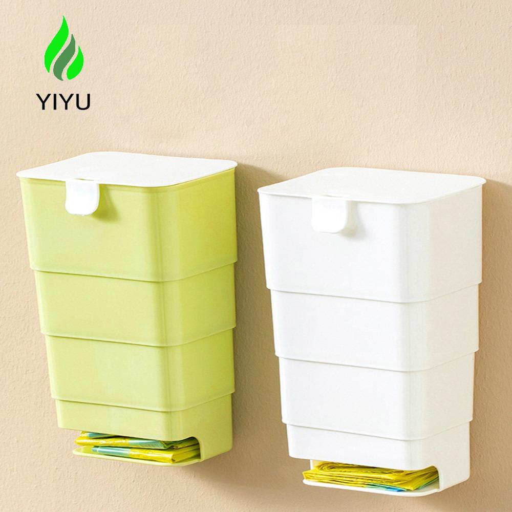 YIYU Giá Đỡ Túi Đựng Rác Gắn Tường Không Cần Đục Lỗ Bằng Nhựa Có Thể Gập Gọn Cho Nhà Bếp Nhà Tắm