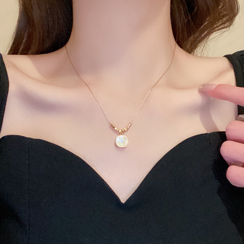 Vòng cổ Thép Titan Mặt Hình Mặt Cười Dễ Thương