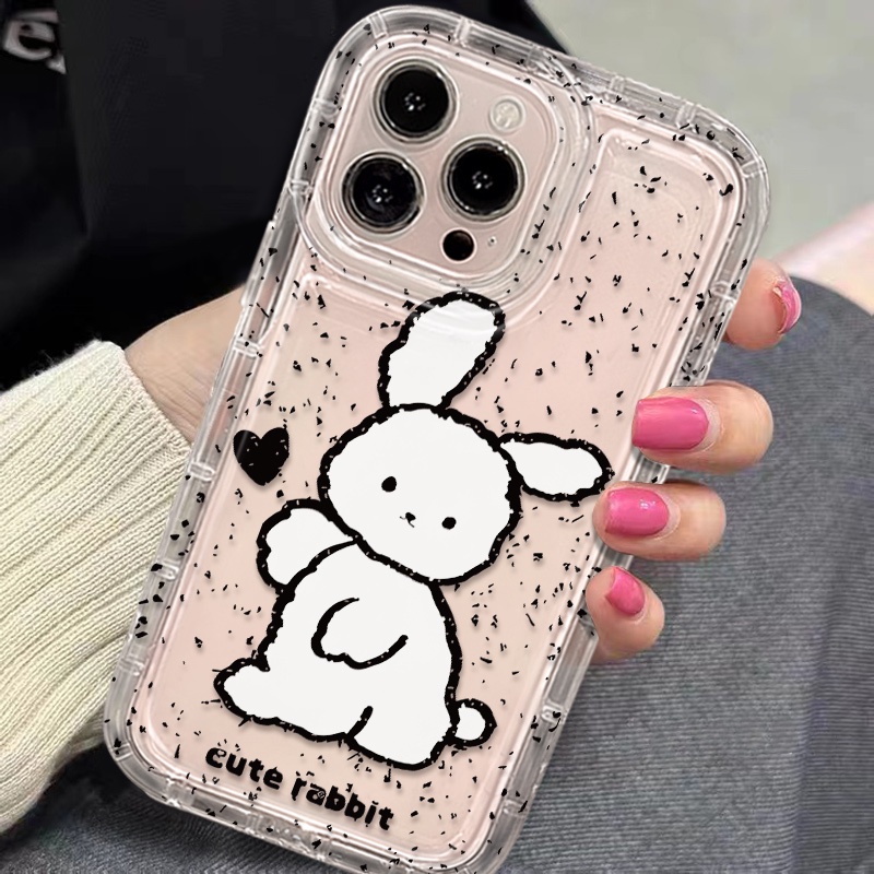 Ốp Điện Thoại TPU Silicone Mềm Trong Suốt Chống Sốc In Hình Thỏ Dễ Thương Cho IPhone 14 13 11 12 Pro XS Max XR X 8 7 6S Plus