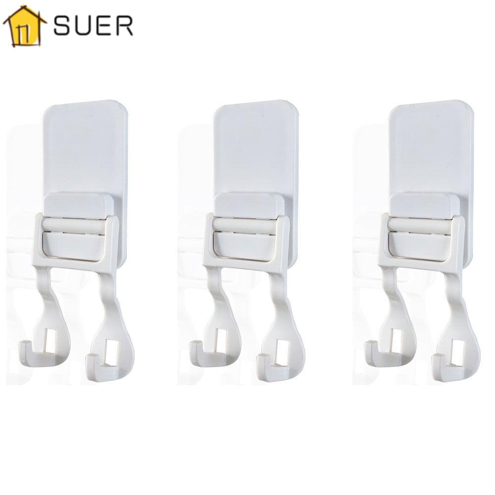 SUENIN Bộ 3 Móc Treo Cây Lau Nhà Gắn Tường Bằng Nhựa Màu Trắng Đa Năng Tiện Dụng Cho Nhà Bếp / Phòng Tắm