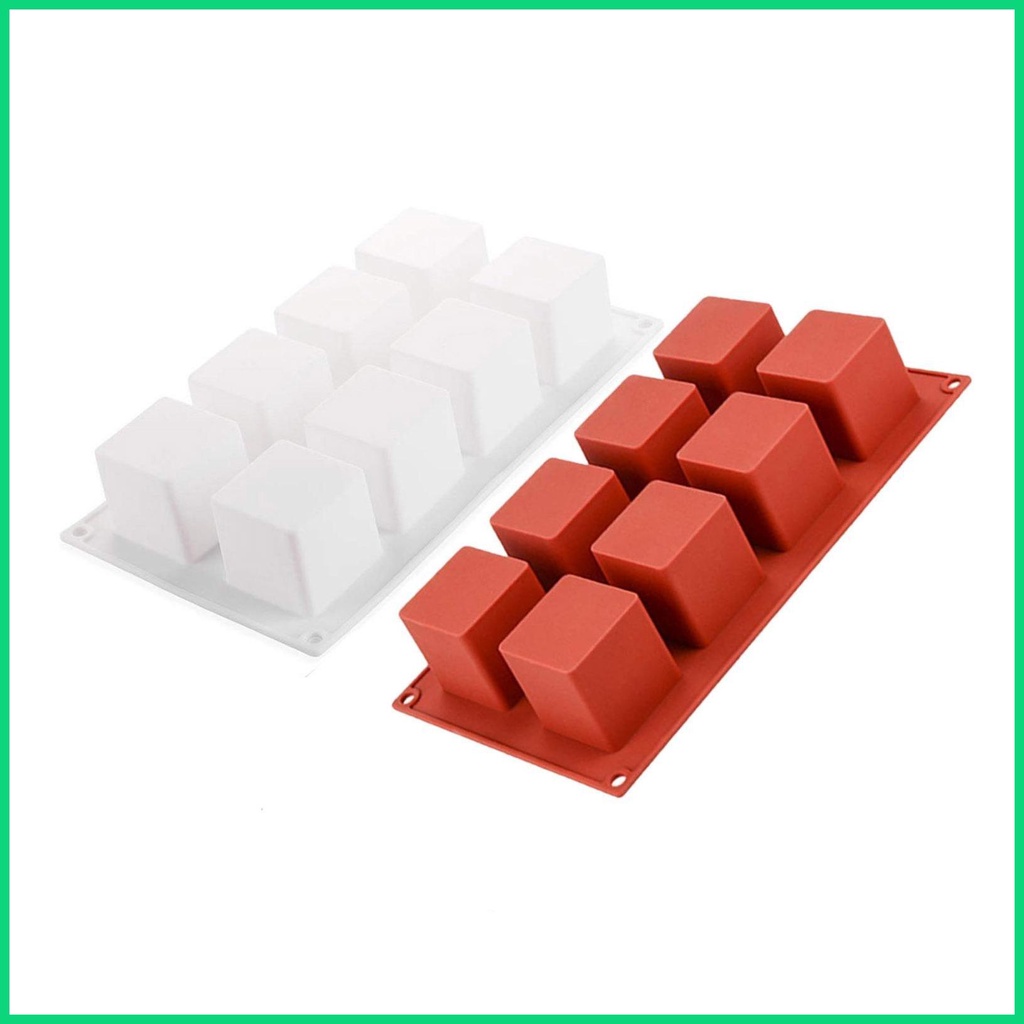 Khuôn Silicone Làm Bánh 8 Ngăn Hình Vuông Tiện Dụng