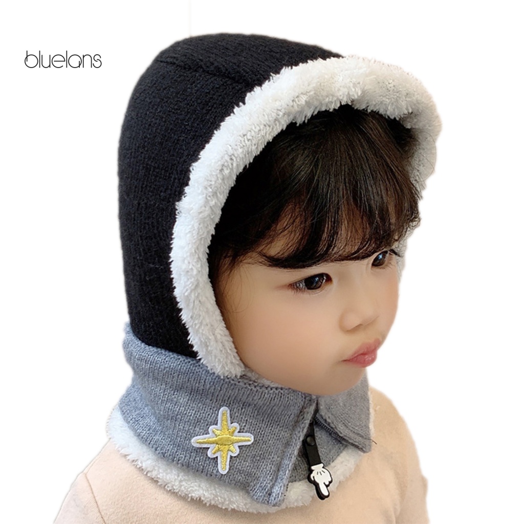 Mũ Len Dệt Kim 2 Trong 1 Thời Trang Mùa Đông Cho Bé