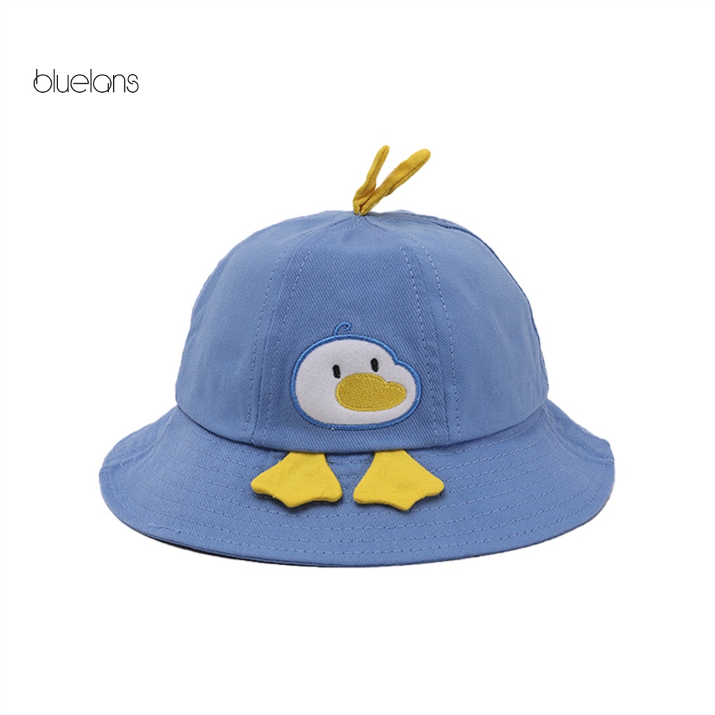 Nón Bucket Chất Liệu Cotton Mềm Hình Chú Vịt Hoạt Hình 3D Đáng Yêu Cho Bé