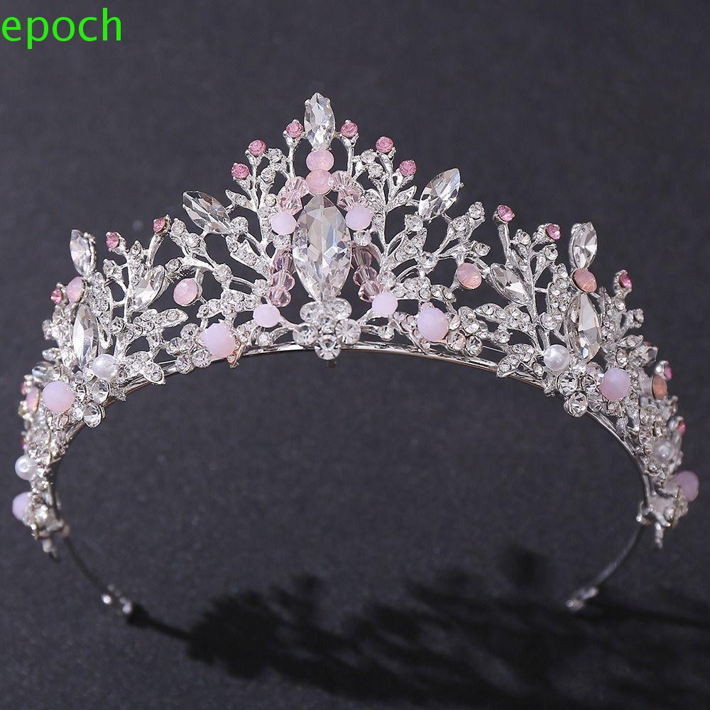 EPOCH Vương Miện Baroque Màu Vàng / Bạc Đính Đá Quý Nhân Tạo Dùng Làm Quà Tặng Sinh Nhật