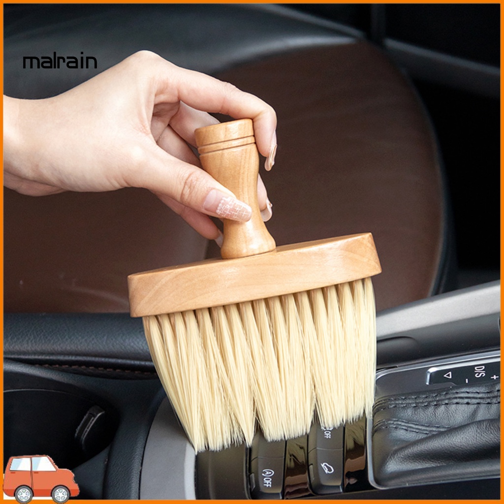 [Ma] Bàn Chải Làm Sạch Xe Hơi Mềm Mại Nhẹ Nhàng Không Làm Tổn Thương Tóc Với Tay Cầm Bằng Gỗ Không Chứa Nhựa Resilient