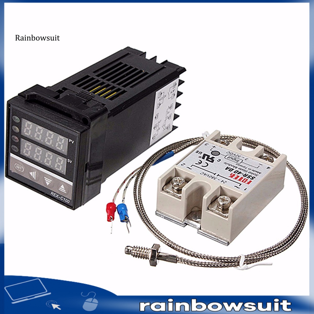 Bộ Điều Khiển Nhiệt Độ Kỹ Thuật Số LCD PID REX-C100 Max.40A SSR K