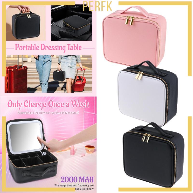 Túi Đựng Mỹ Phẩm Đi Du Lịch Có Gương Và Đèn Tiện Dụng